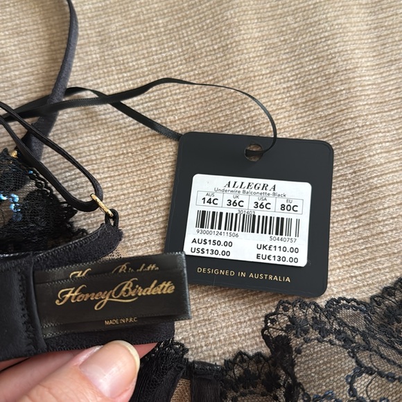 Brand New Honey Birdette Allegra Bra and Panty Set - Picture 9 of 11